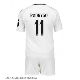 Real Madrid Rodrygo Goes #11 Koti Peliasu Lasten 2024-25 Lyhythihainen (+ Lyhyet housut)